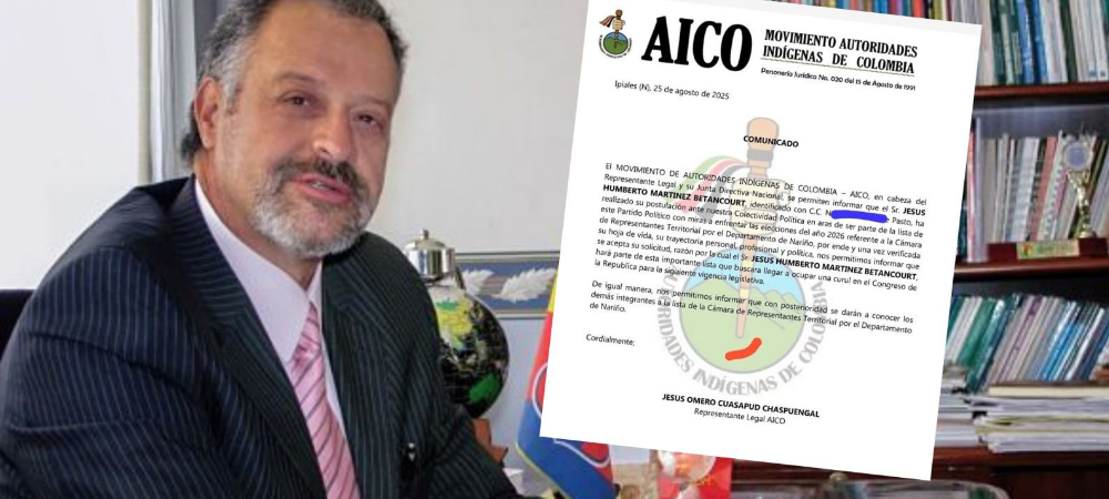 Movimiento de Autoridades Indígenas AICO postula a Jesús Humberto Martínez Betancourt como candidato a la Cámara por Nariño